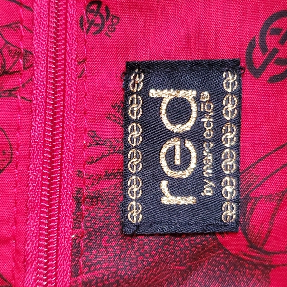 ECHO RED GOLF VINTAGE faux snakeskin pattern bucket purse - Picture 7 of 10